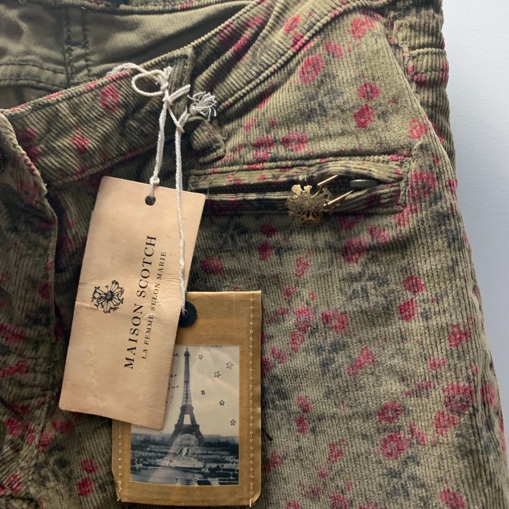 Scotch and Soda NWT flower print corduroy pants